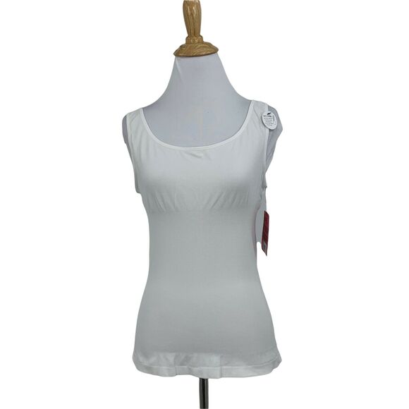 Yummie Stephanie Seamless 2 Way Tank Top Plus Size 2X/3X Scoop V Neck White - Picture 1 of 10